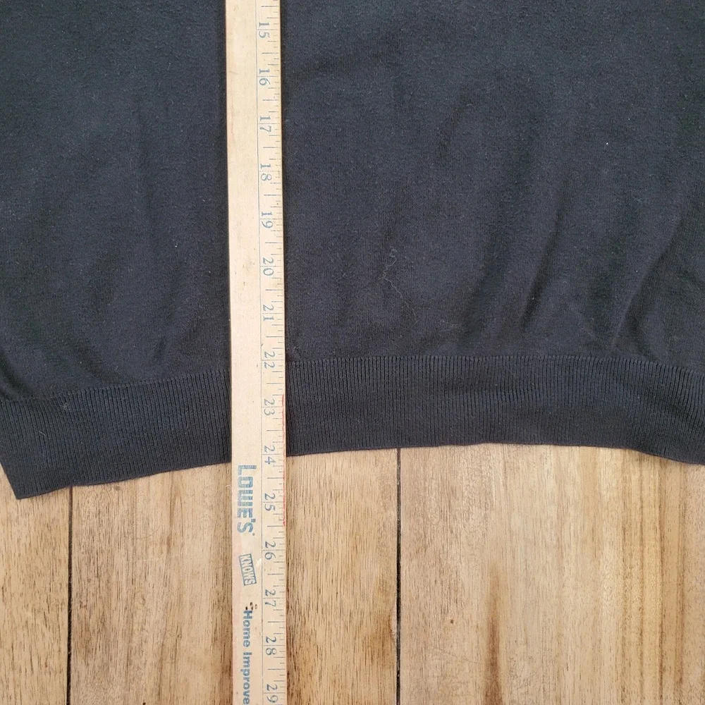 Vintage Polo Ralph Lauren Sweater Mens XL Black Pima Cotton V-Neck Purple Pony